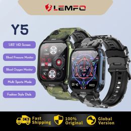 Montres Lemfo Y5 Smart Watch 1,85 pouce HD Screen Fashion Smartwatch IP68 Imperproof BT 5.3 Music Play Sports Health Monitor Pk Ultra 8