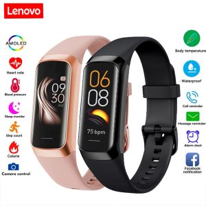 Horloges Lenovo Amoled Sports Bracelet Men Women Fitness waterdichte smartwatch hartslag Slaapmonitor Fitness Tracker Smart Band 2023