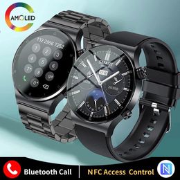 Bekijkt Lige 2022 NFC Smart Watch Men Bluetooth Oproep smartwatch AMOLED 454*454 scherm Android iOS Sports Fitness horloges gratis verzending