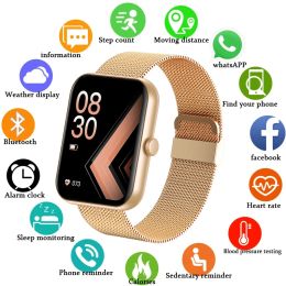 Horloges lige 2022 dames smart horloge volledig scherm touch ip68 waterdichte armband vrouwen hartslagmonitoring smartwatch voor Android iOS