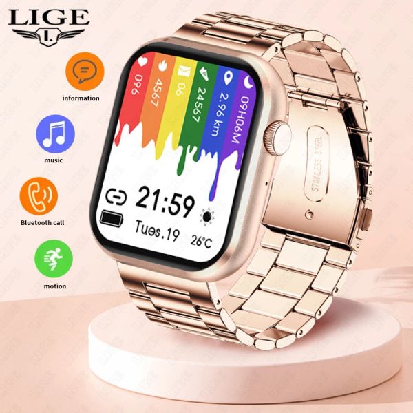 Relojes Lige 2023 Smartwatch for Men Women 1.85 pulgadas Pantalla HD Relojes inteligentes Bluetooth Call Fitness Watch Watch