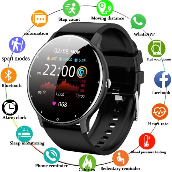 Regarde le lige 2024 Nouveaux hommes Smart Watch Activité en temps réel Tracker cardiaque moniteur de fréquence cardiaque sportive Smart montre des hommes horloge pour Android iOS