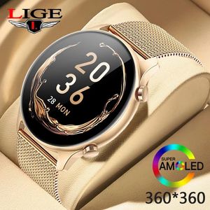 Horloges LUIK AMOLED Smart Watch Heren Sport Smartwatch Bluetooth Fitness Activity Tracker Weer Dames Hartslagmeter Slimme armband