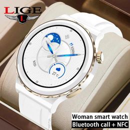 Relojes LIGE Bluetooth llamada reloj inteligente deporte Fitness reloj impermeable SpO2 ritmo cardíaco NFC Smartwatch señora para mujeres Android IOS GT3 Pro