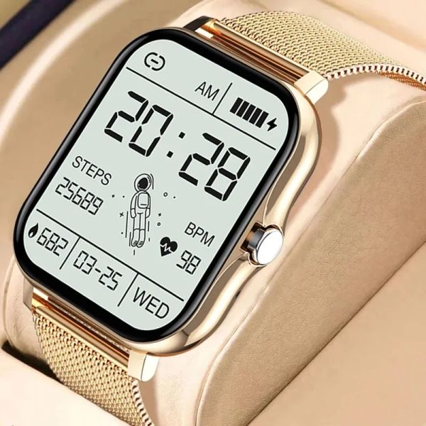 Regarde lige Full Touch Sport Smart Watch Women Heart Rate Fitness Tracker Bluetooth Call Smartwatch Wristwatch pour Android Smartwatch
