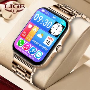 Montres LIGE nouveau cadran appel montre intelligente hommes 2022 pleine touche température du corps sport Fitness Tracker étanche hommes Smartwatch femmes + boîte