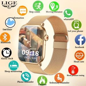 Bekijkt Lige Nieuwe Men Smart Watch Sports Bracelet Body Temperatuur Bluetooth Call Call Clock AI Voice Assistant Waterdichte smartwatch -vrouwen