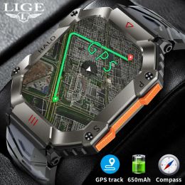 Relojes Lige New Military GPS Outdoor Sport Track Smart Watch Watch Men 620MAH Ultra Long Standby Compass Bluetooth Call Smartwatch.