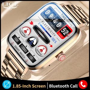 Relojes LIGE NFC Bluetooth Llamada Reloj inteligente Hombres 2022 Full Touch Asistente de voz Pulsera deportiva Hombres impermeables Smartwatch para iOS Android