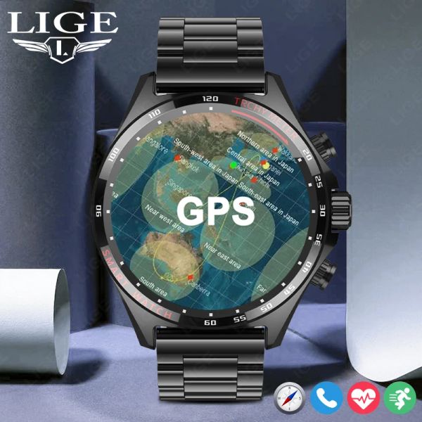Regarde lige nfc compass smart watch gps smartwatch men motion trajectory rate rate ecg surveilling smart horloge étanproof sport watch