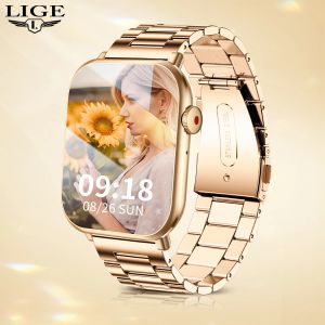 Horloges LUIK Smart Watch BLE 5.2 Bluetooth Call 2023 Nieuwe Vrouw Fitness Armband SpO2 Hartslagtracker Spraakassistent Smartwatch + BOX