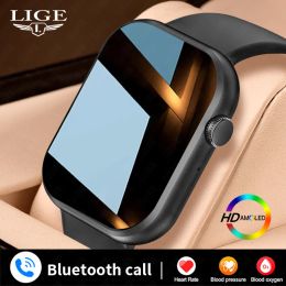 Bekijkt Lige Smart Watch Bluetooth Call Smartwatch voor mannen Women Sports Fitness Bracelet Voice Assistant Hartslagmonitor Smartwatch