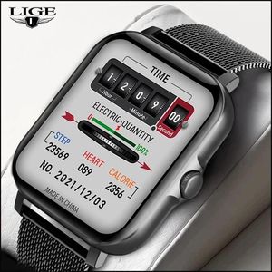 Relojes Lige Smart Watch Men 2022 Asistente de voz Full Touch Bluetooth Call Sports Fitness Impermeable Women para Android iOS