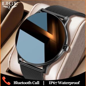 Kijkt Lige smartwatch voor mannen IP67 Waterdichte Bluetooth Call Smart Watch Electronic Clocks Men Women Multisport Fitness Pols Watches