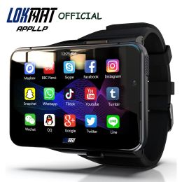 Montres LOKMAT APPLLP MAX Android montre téléphone double caméra appels vidéo 4G Wifi Smartwatch hommes RAM 4G ROM 64G montre de jeu bande détachable