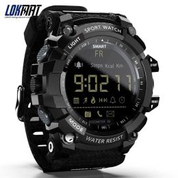 Montres Lokmat MK16 Bluetooth Smartwatch Corloge numérique Pidomètre Sport Smart Watch Men Activity Fitness Tracker IP67 Wates étanche