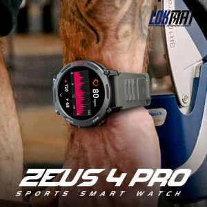 Regarde Lokmat Zeus 4 Pro Smart Watch 5amt Imperproof Health Sports Surveillant Smart Notification Men compatible avec Android iOS