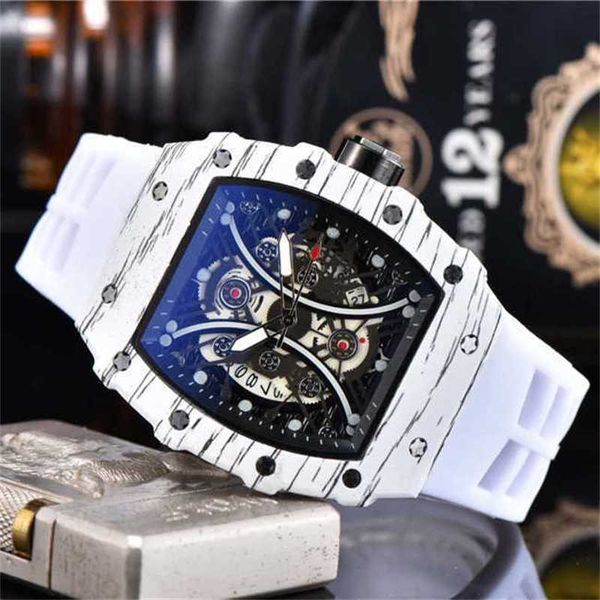 Relojes Lujo Milles Richar Tiktok Net Red Máquina de disparo Cuarzo Masculino Vino Barril Moda Rm Mismo estilo Ghosthead Deportes Negocios