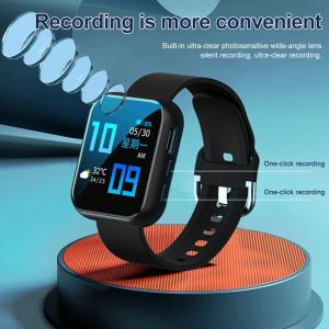 Regarde un enregistreur audio vocale de luxe Regardez HD 1080p Mini Camera DV DVR Smart Band Bracelet avec plaque métallique mince Slim Bluetooth