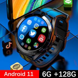 Montres lzakmr Nouveau Android 11 6G Smartwatch Men 900mAh GPS Double caméras WiFi Sports Sports Smart Watches pour Apple Samsung Huawei