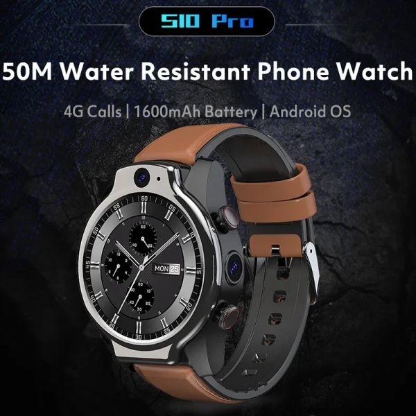 Montres LZAKMR S10 5ATM étanche 4G montre intelligente hommes Wifi Android OS SIM 13MP caméra GPS App vidéo Chat 32G 1600mAh grande batterie hommes