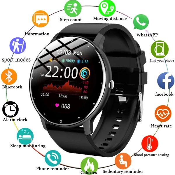 Relojes Megir Sport Watch for Women Men Presión arterial Presión arterial Tracker IP67 Fashion Water Itray Smart Watches para iOS Android