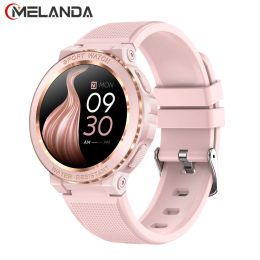 Montres Melanda Sport Smart Watch Femmes Bluetooth Call Smartwatch IP68 Imperproof Fitness Tracker Santé Surveillant pour iOS Android MK60