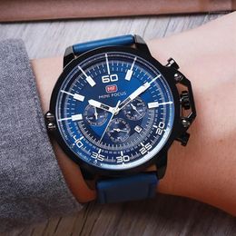 Montres hommes chronographe sport étanche en cuir Quartz montre pour hommes Relogio Masculino Whatches montres-bracelets 291S