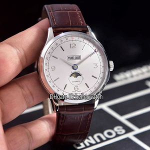 Montres Men Luxury Marque pas cher patrimoine grand date U0112538 White Dial Automatic Moon Phase 0112538 Mens Watch Steel Case Brown Leather 2291