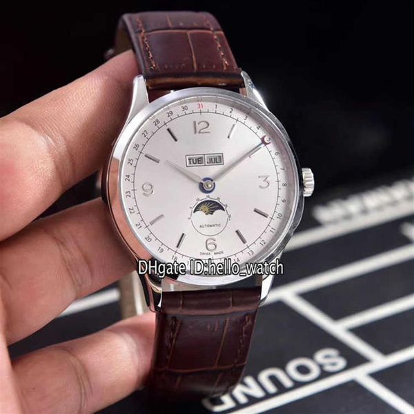 montres hommes marque de luxe pas cher Patrimony Big Date U0112538 cadran blanc automatique phase de lune 0112538 montre pour homme boîtier en acier marron Lea216I