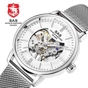 Horloges Mannen Sliver Automatische Mechanische Militaire Polshorloge Skeleton Sport Mechanische Horloge Relogio Masculino Reloj Hombre J190706