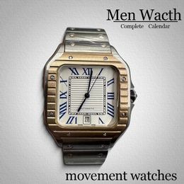 Montres Men Square Watch Wrist Wrists Silver Strap Watches 40 mm Mécanique automatique en acier inoxydable décontracté Classic Wacth Designer Man Wacth Luxury Watches