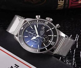 Montres Men039s Watch Luxury Steel Watch Band imperméable grand cadran en plein air aventure plongée de haute qualité 3120063