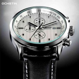 Montres Hommes Luxe Top Marque OCHSTIN Sports Date étanche Chronographe Quartz Montre-bracelet Horloge 210329