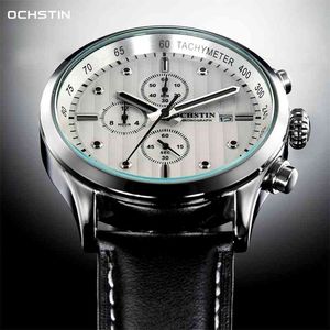 Montres Hommes De Luxe Top Marque OCHSTIN Sports Étanche Date Chronographe Quartz Montre-Bracelet Horloge 210407