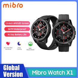 Montres Mibro X1 Smartwatch Fiess Tracker Saters Sate Rate Body Pressure Monitor Life Imperproof Smart Bracelet Men Femmes pour Android iOS