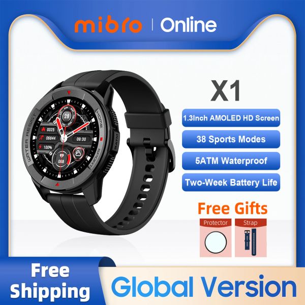 Montres MIBRO X1 Smartwatch Global Version 1,3 pouces Écran AMOLED 5ATM IMPHERPOR SPO2 MESURE SPORTS Smart montre pour iOS Android