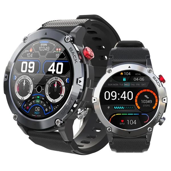 Regarde militaire C21 Smart Watch Men Bluetooth Call Fitness Tracker 5atm Sport Sport Sport Smartwatch pour iPhone Android Phone 2024