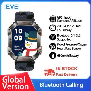 Mira a los militares militares al aire libre Smart Watch para Android IOS Smartwatch 2023 Compass Altitude GPS Track AI Voice 100+Modos deportivos 650mAh