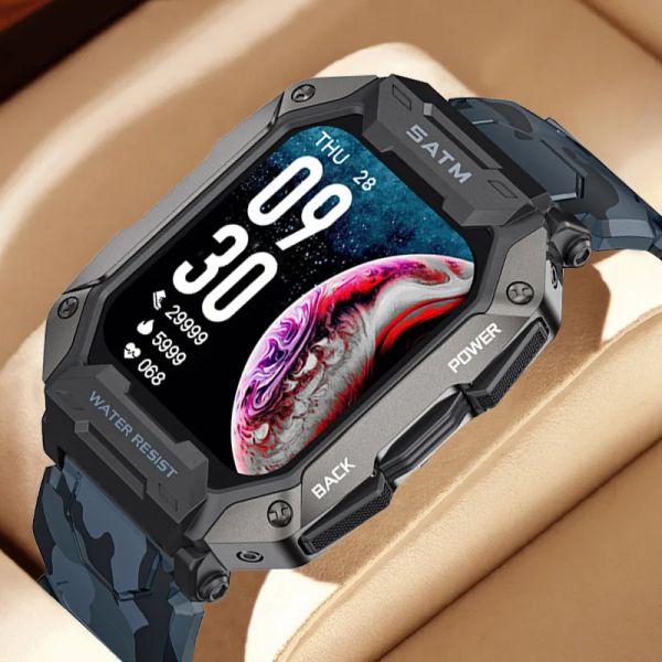 Regardez les sports militaires Smart Watch Fitness Tracker 5ATM Imperminent les montres intelligentes Intelligent montre la montre intelligente pour Xiaomi Huawei iOS 2023