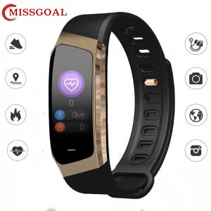 Regardez Missgoal E18 Sport Smart Watch pour iPhone Care Rate Monitor Bluetooth Smartwatch Single Touch Fitness Band pour femmes hommes