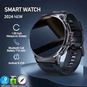 Montres nouveaux 1,85 pouces Affichage AMOLED Ultra HD 710 mAh grande batterie Smart Watch Men Sports Tracker Bluetooth Call Watchs pour Android iOS