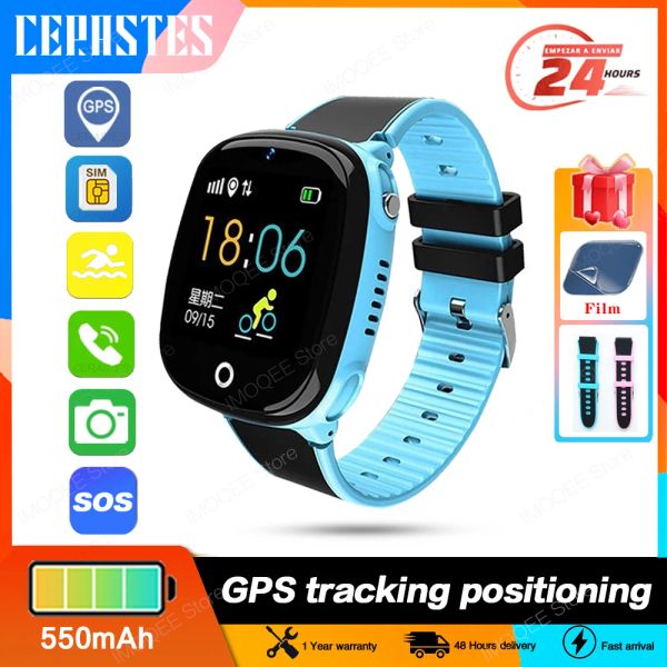 Montres New 2022 Smart Watch Kids GPS GPS HW11 Postomètre Positionnement IP67 Watch Imperproof pour les enfants
