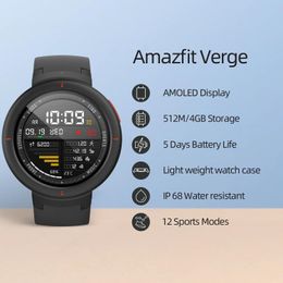 Horloges Nieuwe Amazfit Verge Sport Smartwatch GPS Bluetooth Microfoon Luidspreker Stappenteller Bericht Push Hartslag voor Android iOS-telefoon