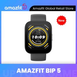 Bekijkt nieuwe aankomst Amazfit BIP 5 SmartWatch Ultralarge 1.91 "HD Display Blutooth telefoontjes Smart Watch voor Android iOS -telefoon