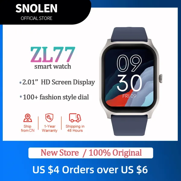 Regardez les nouvelles arrivages Snolen ZL77 Smart Watch masculin 2.01inch IPS Affichage vocal Appel 24h Health Monitor 123 Mode sportif Appareils portables