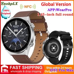 Montres NOUVEAU DT3 Pro Max hommes montre intelligente 1,45 pouces écran HD NFC montre intelligente hommes d'affaires montre Bluetooth appel sport Fitness Bracelet