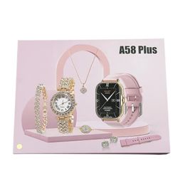 Bekijkt New Fashion 2024 A58 plus Smart Watch Touch Screen Christmas Gift Box Set 8in1 NFC Smart Watches voor vriendin Woman