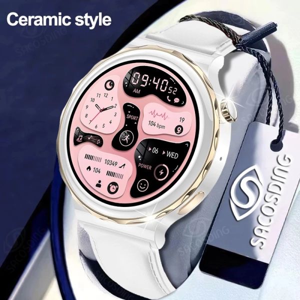 Montres de la mode Smart Watch Watch Femmes de 1,32 pouce Bluetooth Call dames Smartwatch Salle Sythme Hyper Pression Monitor Horloges Loes Wiches