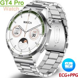 Bekijkt nieuwe GT4 Pro smartwatch heren ECG+PPG AMOLED 466*466 HD -scherm toont altijd Bluetooth Call SmartWatch voor Huawei GT4 Watch